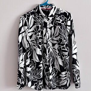 Talbots Shirt Black and White Size S